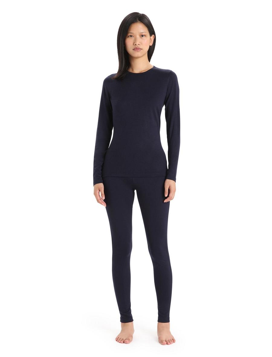 Leggings Icebreaker Merino 200 Oasis Thermal Femme Bleu Marine | FR 1549QMAZ